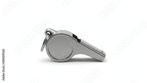 Minimalist Football Whistle on White Background