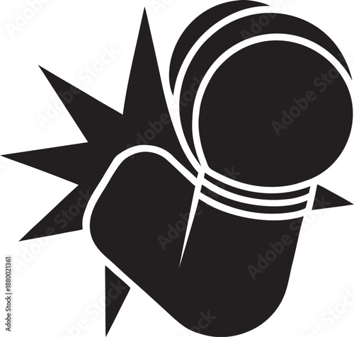 Boxing punch icon silhouette