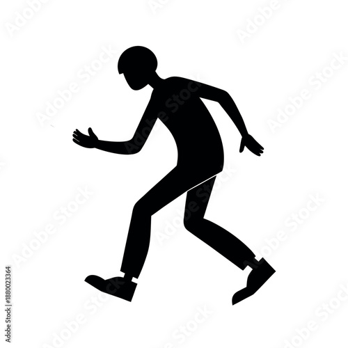 Silhouette of a person running quickly in a dynamic pose