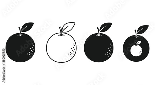 A minimalist artistic presentation of four apples showcasing varying shades and forms in a striking black silhouette high quality professional detailed