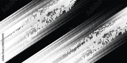 High contrast grunge halftone texture in black and white, ideal for abstract backgrounds, posters, vintage prints, and digital overlays eps10