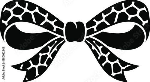 Giraffe with decorative bow on neck vector illustration