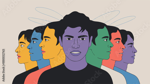 Holographic representation of diverse individuals in a futuristic education setting without traditional classroom boundaries