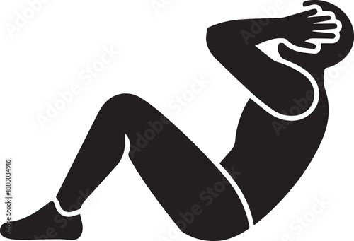 Squat pose icon silhouette 