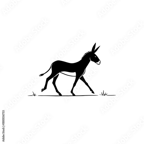mule. mule simple black and white line art vector logo