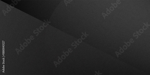 Grey abstract curved wavy lines on black background. Black background with line curve design. Blurred black silk fabric. Iridescent and shining like a star in the night sky, It has a taffeta-like body
