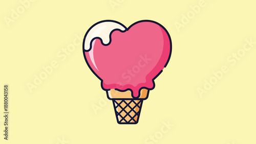 Heart Shaped Ice Cream Cone Melting