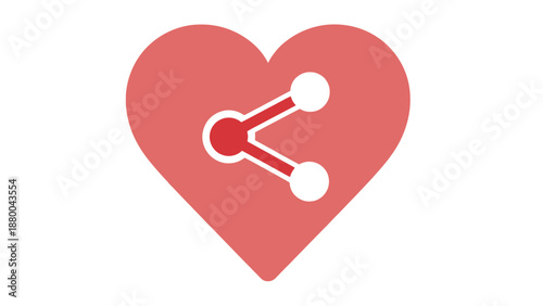 Heart with Share Icon: Love, Connection, Social Media, Sharing Content