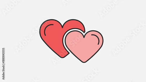 Two Hearts Symbolizing Love, Romance, and Affection