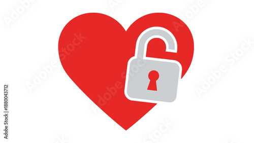 Open Heart Lock Symbol