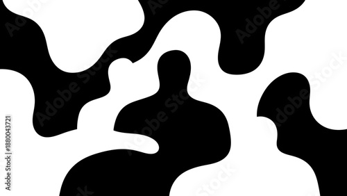 A minimalist black silhouette of a white cat stands as a vector illustration symbol and design piece against a stark black and white background