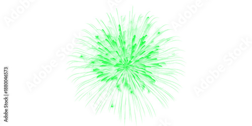 Fotografie Spectacular green fireworks display burst vibrant glowing light celebration even