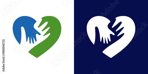 A set of vector logos with hand prints

