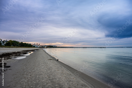 Wallpaper Mural Autumn sunset landscape on the German Baltic Sea island of Rügen - Beach and pier at the spa town of Binz. Torontodigital.ca