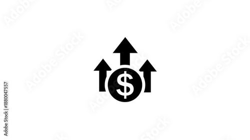 High pricing icon. Up arrow with dollar sign. high price business money cost pay payment logotype animation.