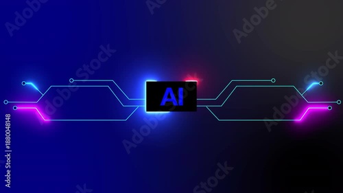  AI cheep Realistic 3D Animation of Advanced Microprocessor Technology of AI cheep in transparent background in HD animation with alpha channel