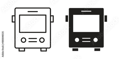 Bus icons symbol. vector illustration pack for apps and designs