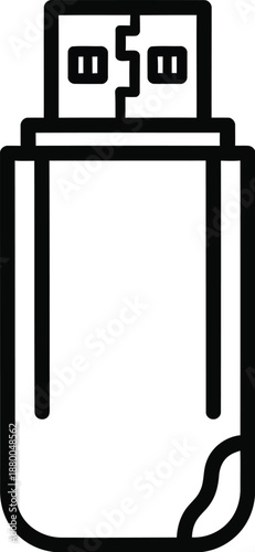 Modern USB flash drive icon for tech and data storage needs