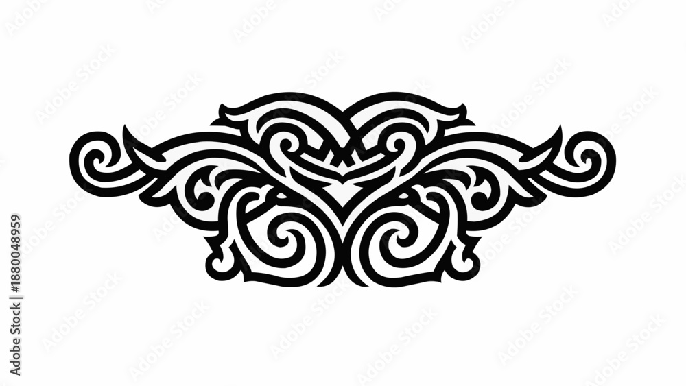 Fototapeta premium Intricate Black Tribal Tattoo Design Element.