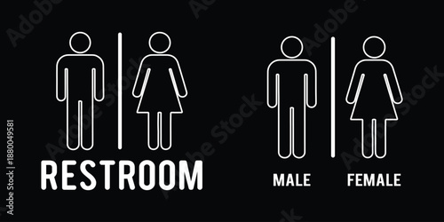 Toilet icon. WC sign. Printable sticker of toilet symbol sign with woman wc man handicapped baby icons. Restroom bathroom and change room sign. WC door plate symbol. Gender sign. man woman icon. 