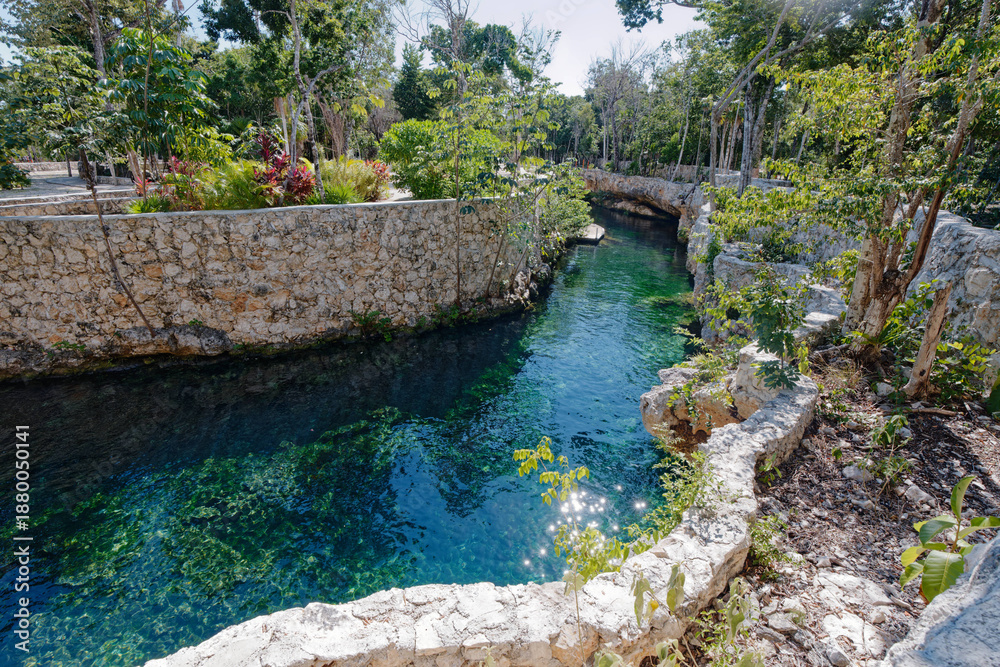 Fototapeta premium Cenotes Casa Tortuga Tulum and path way