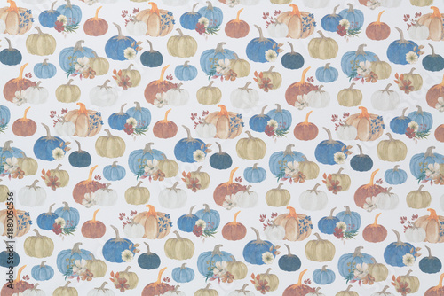 scrapbooking paper background featuring traditional pumpkins