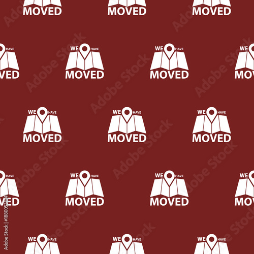 We have moved icon seamless pattern isolated on color background