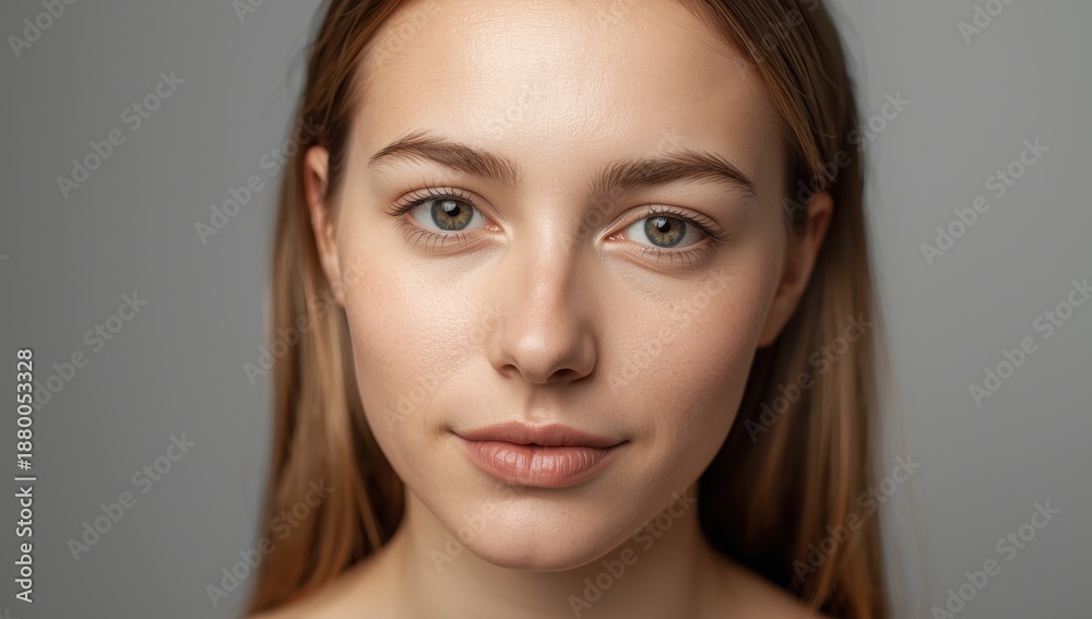 Naklejka premium Young woman with eye misalignment.png