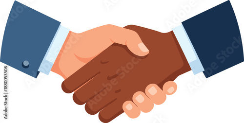 Diverse business partnership handshake agreement