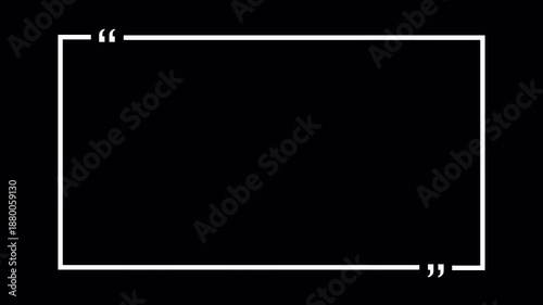  rectangle with  quotation marks  quote speechin transparent background in 4K animation rectangle and question marks animation with alpha channel