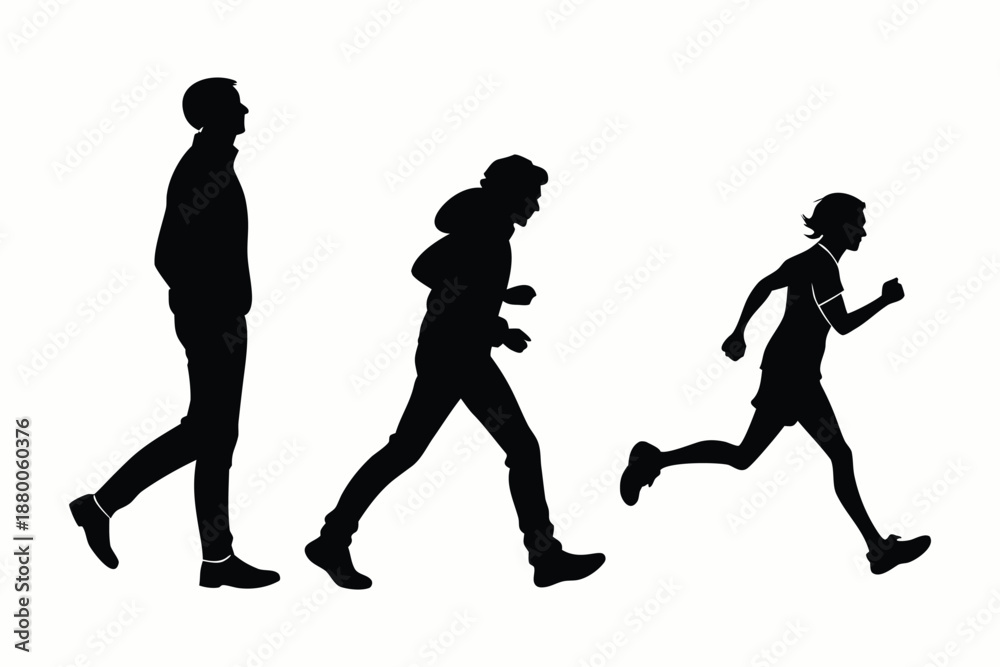 Fototapeta premium silhouettes of people working group of standing business people vector eps 10