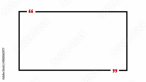  rectangle with  quotation marks  quote speechin transparent background in 4K animation rectangle and question marks animation with alpha channel