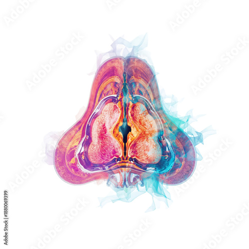 Artwork Showing a Colorful Brain Illustration With Smoke Effects in a Creativ...