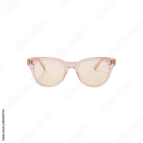 Stylish Pink Sunglasses With a Distinctive Frame on a Simple Background for S...