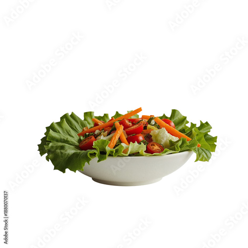 Fresh Lettuce Wrap With Diced Vegetables on a White Background Ready for Serving