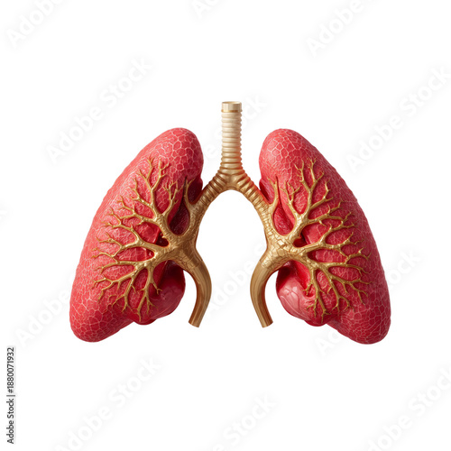 Model of Human Lungs Showing Detailed Structure and Design for Educational Pu...