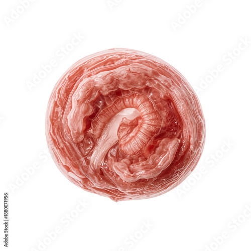 Fresh Spiral Cut Meat Packaged for Detailed Presentation in a Food Setting