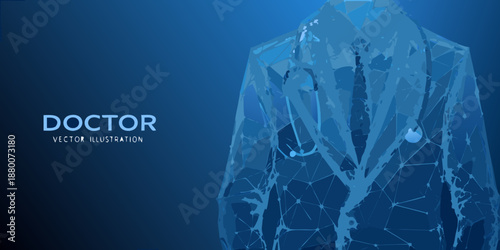 A polygonal vector illustration representing a doctor s form in blue tones
