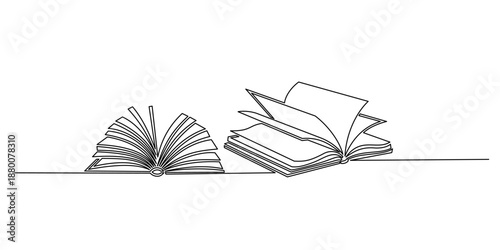 open book on white background