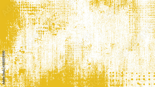 Yellow grungy textured background with white patches  abstract design element