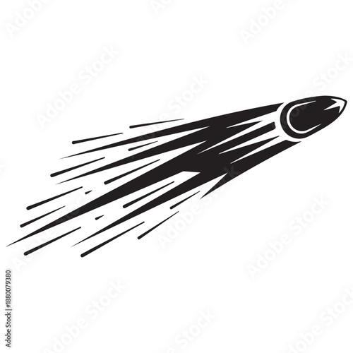 Stylized High-Speed Projectile with Dynamic Motion Streaks