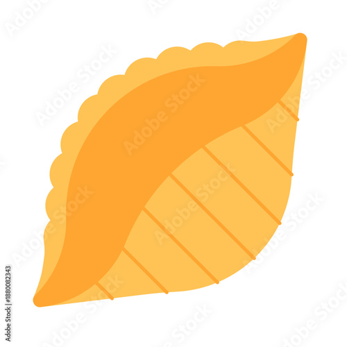 Conchiglie pasta shell. Italian seashell pasta shape. Traditional food ingredient. Simplicity vector illustration, isolated.