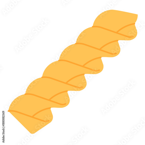 Fusilli pasta isolated on white background. Italian dry pasta shape. Simplicity vector illustration, isolated.