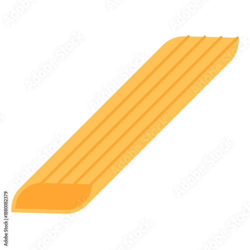 Penne pasta. Italian tubular pasta shape. Traditional food ingredient. Simplicity vector illustration, isolated.