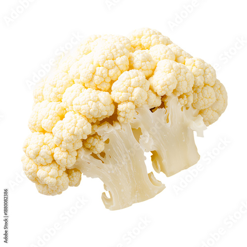 Fresh Cauliflower Head on a White Background for Healthy Cooking and Meal Preparation Ideas