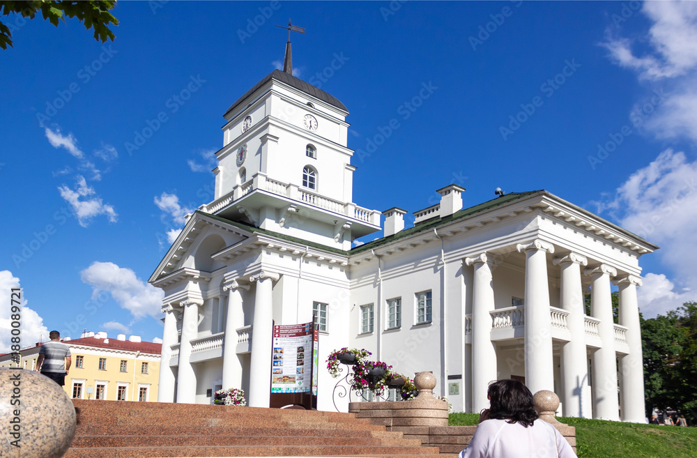 Fototapeta premium MINSK, BELARUS - July 14, 2018: Minsk City Hall on a summer day