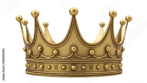 Foto Golden crown isolated on transparent background