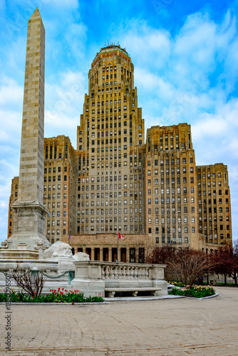 Photography Front view of art deco Buffalo City Hall.