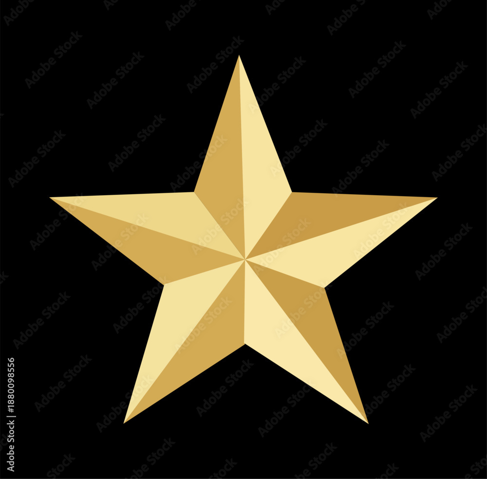 Obraz premium Gold Star On Black Background