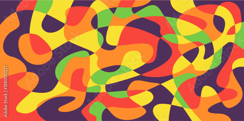 Modern Abstract colorful liquid psychedelic background. Vector illustration. Wavy pattern 01